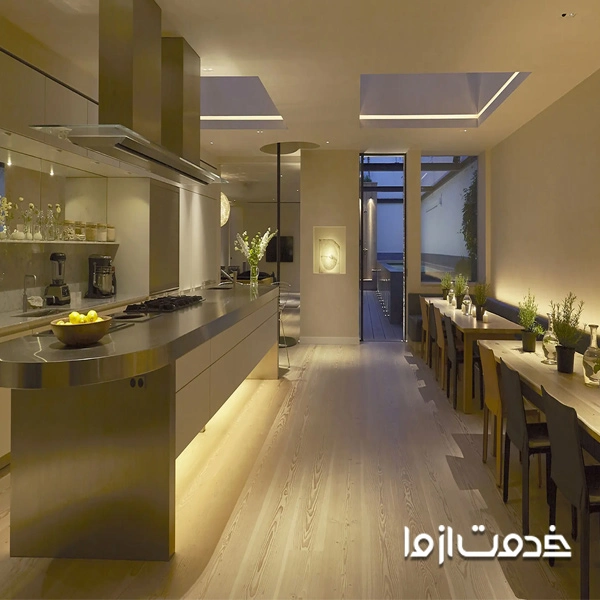 تاثیر نورپردازی در فضای آشپزخانه