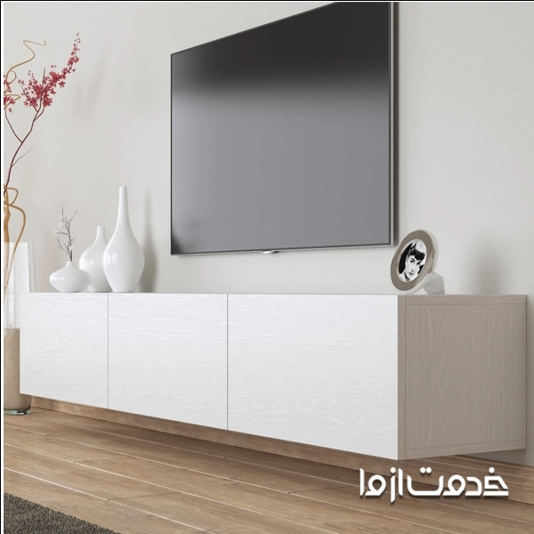 میز تلویزیون دیواری‌ام دی اف ساده و شیک