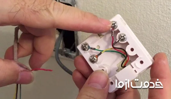 نحوه نصب پریز تلفن دو سوکتی