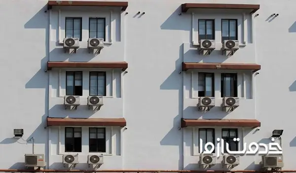 نصب کولر آبی در نمای ساختمان