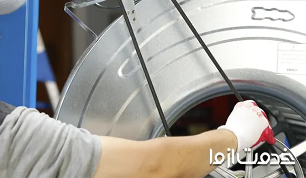 تست عملکرد پولی نصب شده جدید کولر