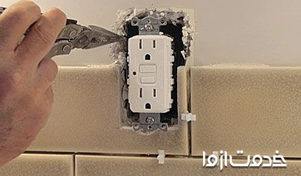 نصب قوطی کلید و پریز در سرامیک