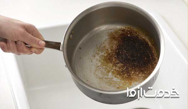 چگونه ظرف سوخته را تمیز کنیم؟