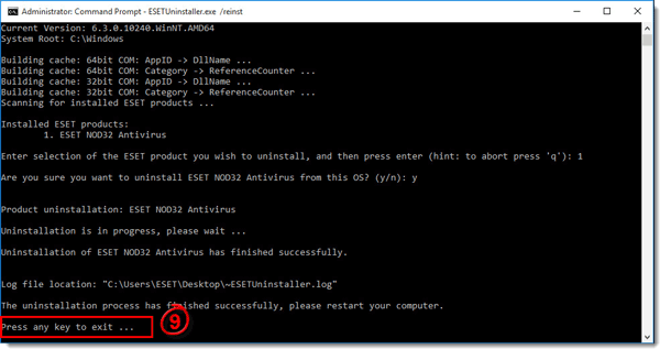 حذف انتی ویروس نود 32