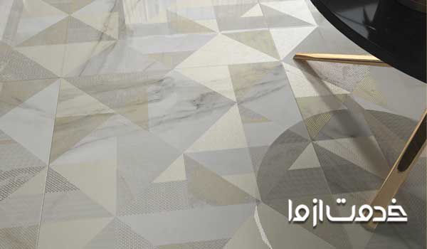 نمونه ای از سطح کاشی تمیز کفسابی شده