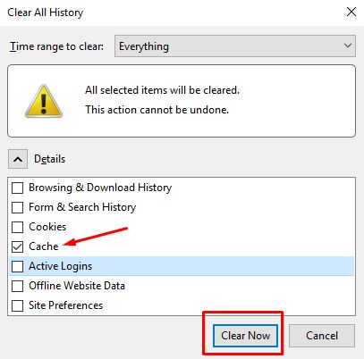 آموزش گام به گام حذف کش مرورگر فایرفاکس