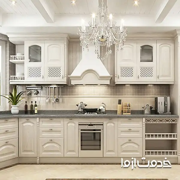 عکس کابینت ممبران رنگ کرم و صدفی