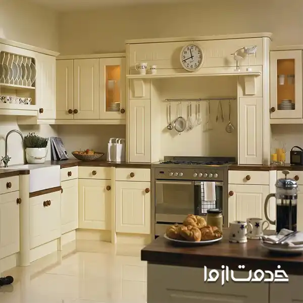 طراحی کابینت ممبران کرم رنگ