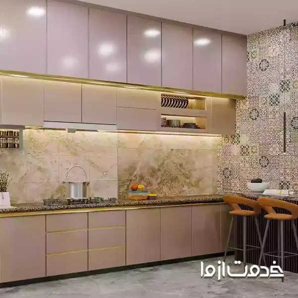 کابینت ممبران رنگ بندی رنگ نسکافه ای