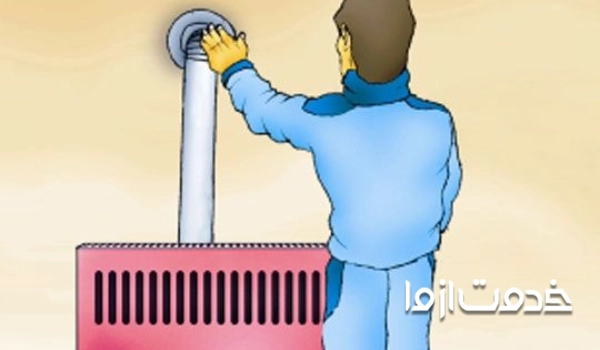 جای لوله بخاری در دیوار