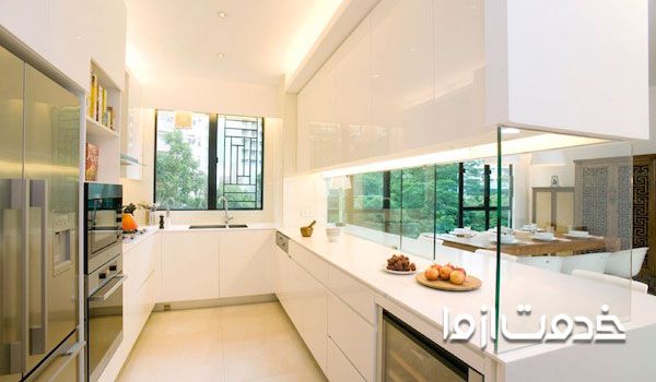 نصب بین کابینتی شیشه ‌ای