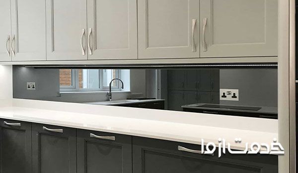 شیشه بین کابینتی آینه ای 