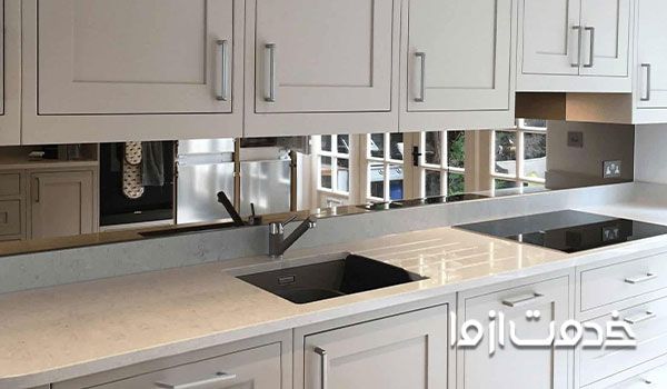 قیمت شیشه بین کابینت آشپزخانه