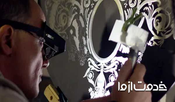 حکاکی پشت آینه  قیمت چاپ لیزری عکس روی شیشه