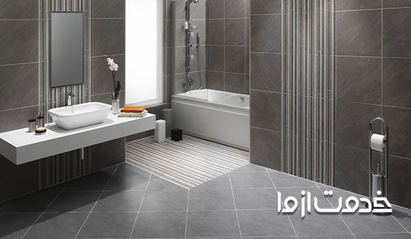 کاشی سرویس نصب شده با چسب