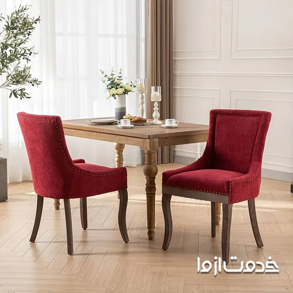 پارچه قرمز، بهترین پارچه برای صندلی ناهارخوری