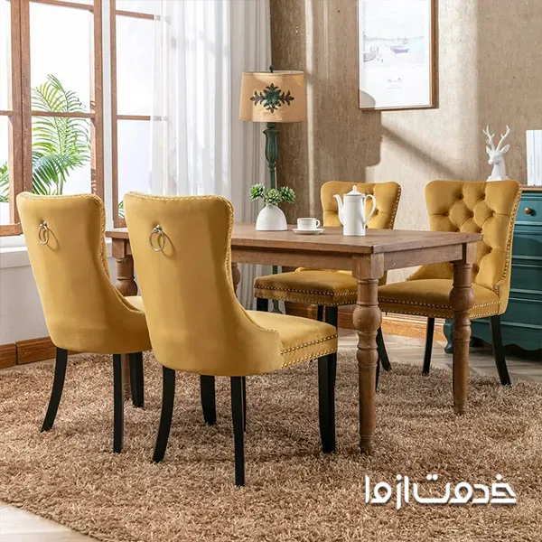 مخمل از بهترین انواع پارچه میز ناهار خوری