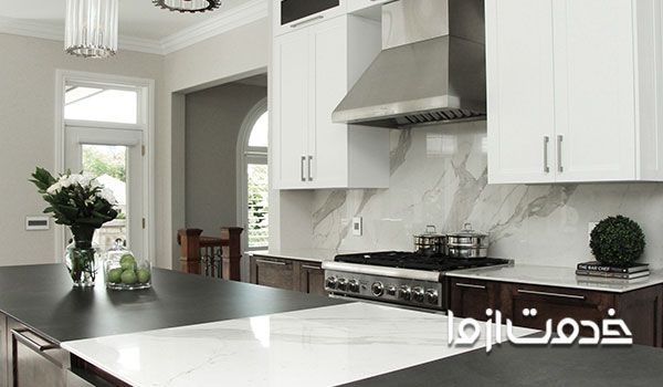 دکوراسیون آشپزخانه با سنگ اسلب