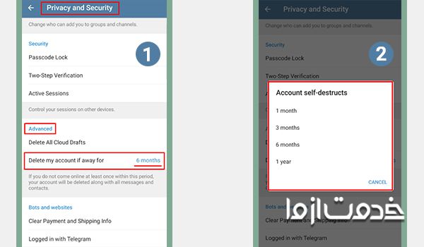 جلوگیری از علت حذف خودکار اکانت تلگرام
