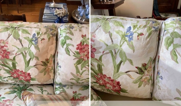 قبل و بعد شستشوی حرفه&zwnj;ای مبل در منزل