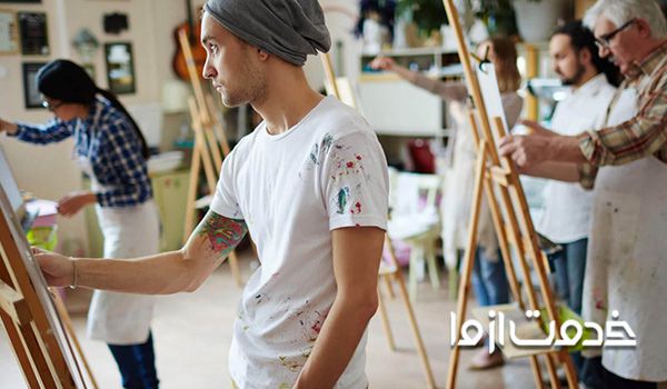 کلاس آموزش نقاشی روی بوم تهران