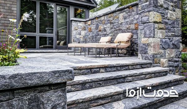 قیمت سنگ کاری دیوار حیاط