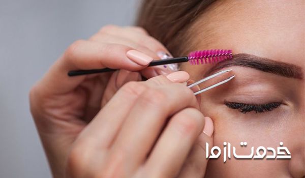 آموزش برداشتن ابرو با موچین تصویری