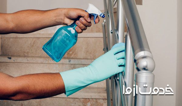 نظافت نرده ها و راه پله