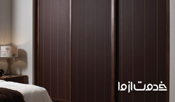 مدل کمد دیواری mdf قهوهای
