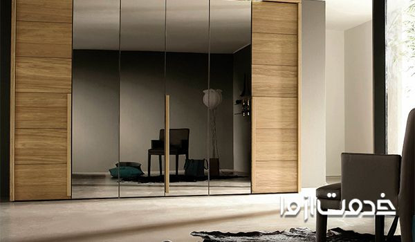مدل کمد دیواری ریلی قهوهای