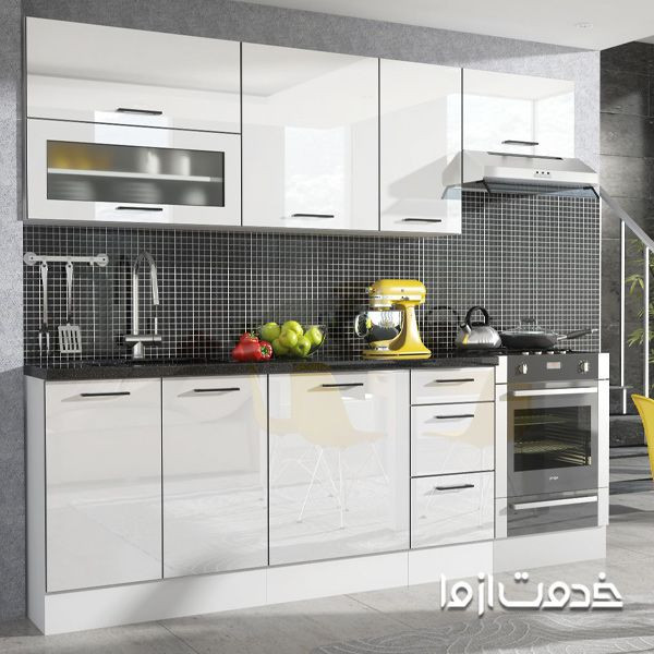 کابینت های گلاس سفید صدفی