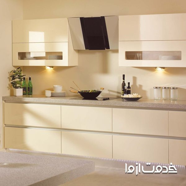 کابینت کرم طلایی های گلاس