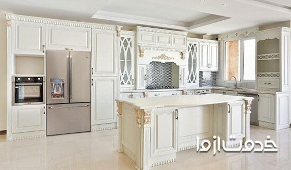 کابینت کلاسیک لوکس سفید