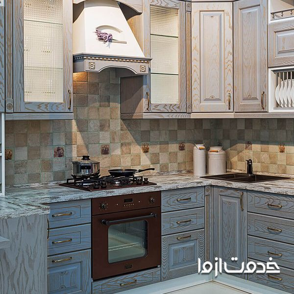 کابینت کلاسیک روکش چوب