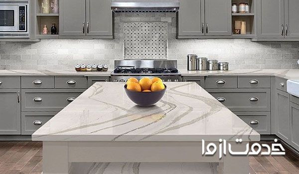 سنگ روی کابینت مرمر