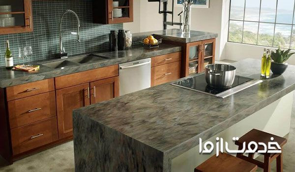 سنگ کابینت کورین نمونهای از سنگ کابینت مصنوعی