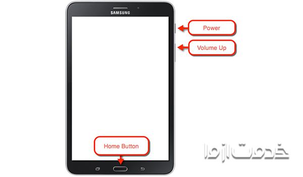 استفاده از دکمهها برای حل مشکل روشن نشدن تبلت