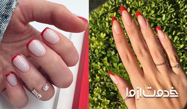 مدل ناخن فرنچ رنگی