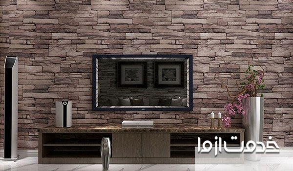 دکوراسیون تلویزیون با سنگ آنتیک
