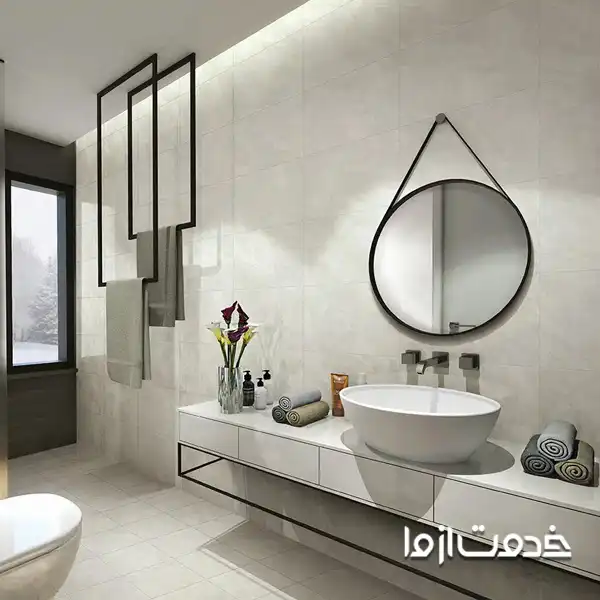 کاشیهای بزرگ مات با طرحهای سنگ طبیعی