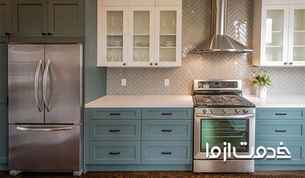 کابینت با رنگ ترکیبی