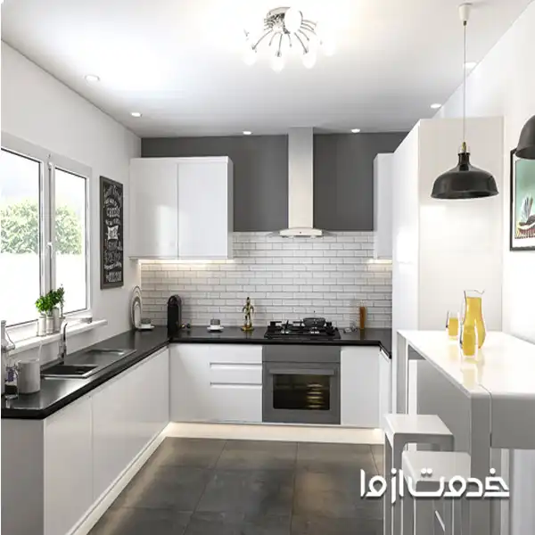 مدل کابینت آشپزخانه مربعی