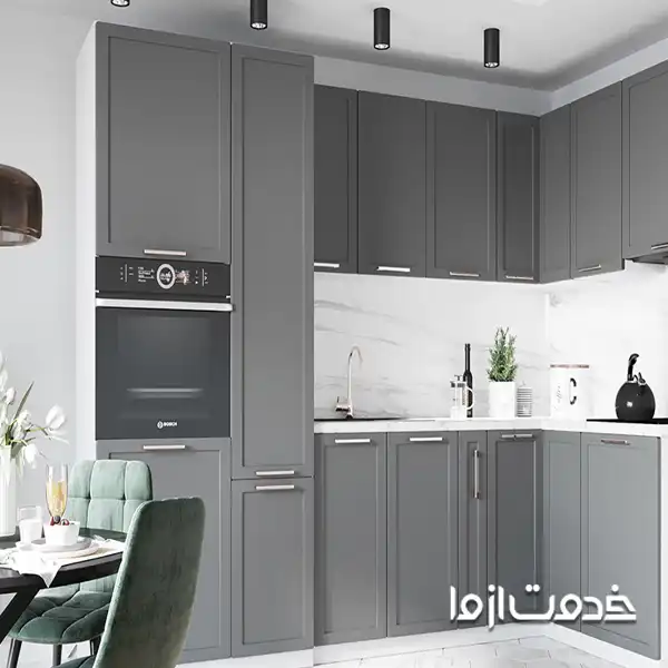 طرح کابینت طوسی و سفید ام دی اف