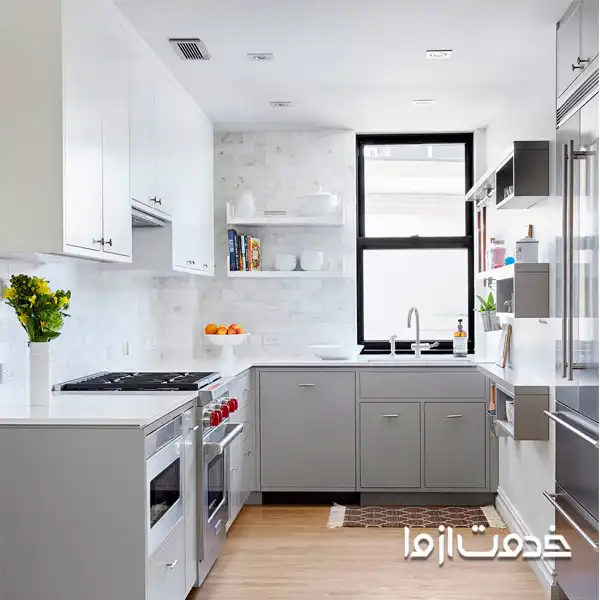 مدل کابینت طوسی و سفید ممبران