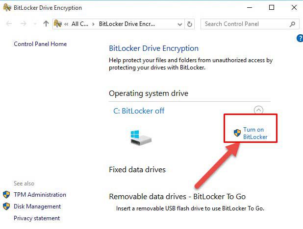 رمزگذاری روی فلش و درایو با BitLocker در ویندوز10 - BitLocker در ویندوز10 قفل کردن درایو در ویندوز 10
