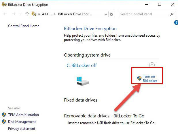 رمزگذاری روی فلش و درایو با BitLocker در ویندوز10 - BitLocker در ویندوز10 قفل کردن درایو در ویندوز 10